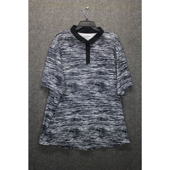 Under Armour The Iso Chill Polo Shirt Mens 3XL Black White Loose Fit Heather - Picture 1 of 4